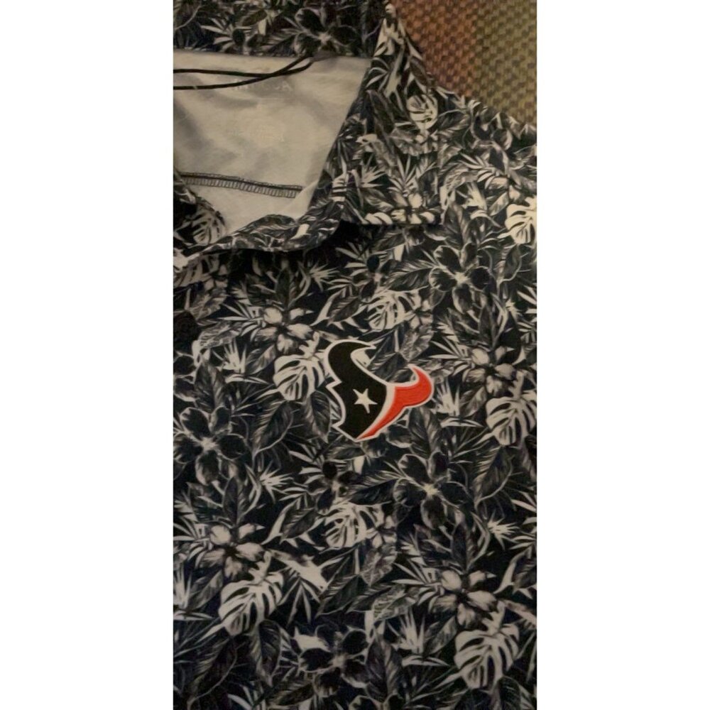 NWT Antigua Houston Texans NFL Men’s Small Button Down Hawaiian Shirt MSRP $90